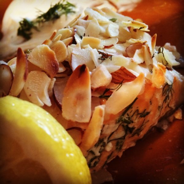 Image of Dehydrated Dill Infused Almond Encrusted Salmon