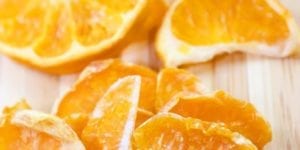 Dehydrated mandarin oranges, made in an Excalibur dehydrator
